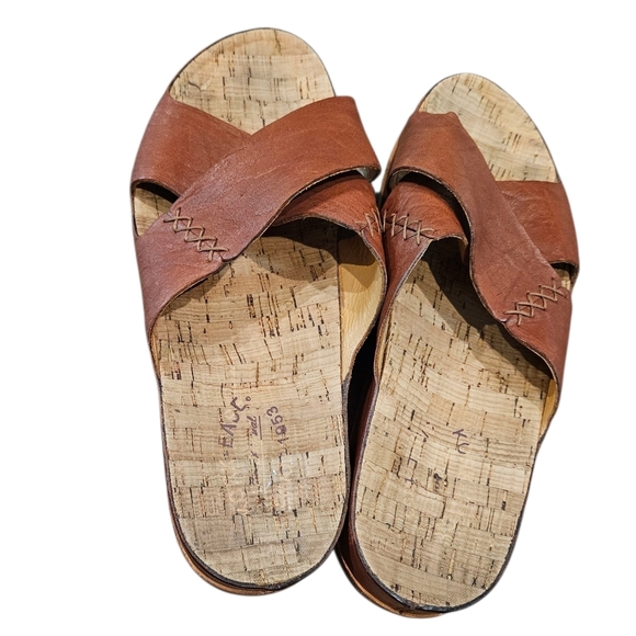 Kork-Ease Amboy Brown Leather Slide Sandals Womens - Picture 4 of 7